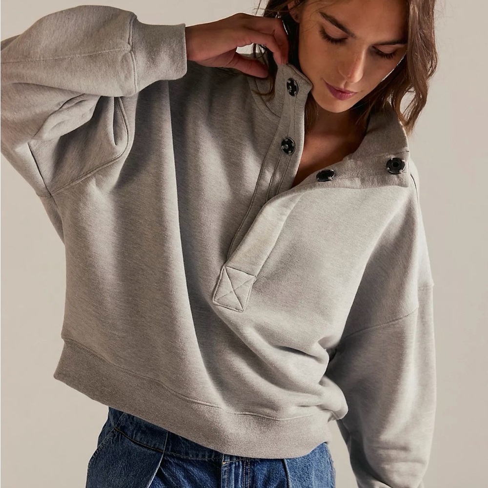 We The Free Gray Timeless Pullover